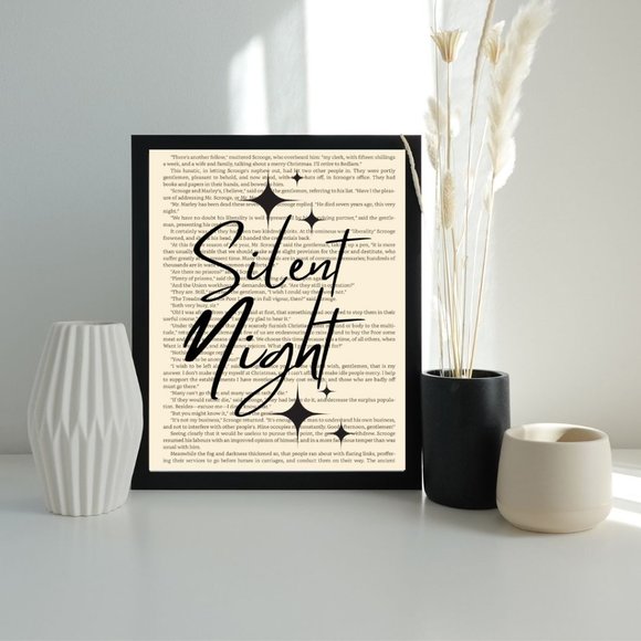 Other - Christmas Book Page Art Print-Silent Night